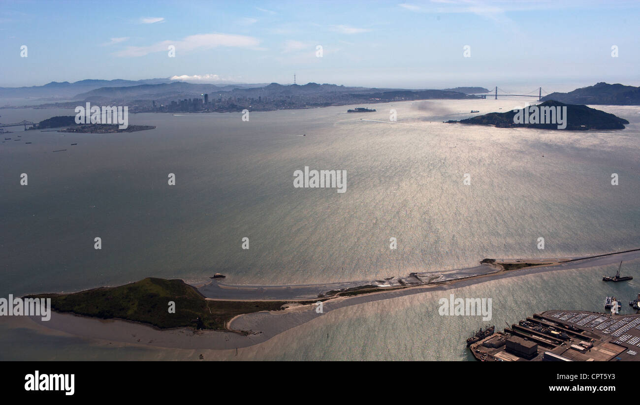 aerial photograph Brooks Island, San Francisco Bay, California Stock