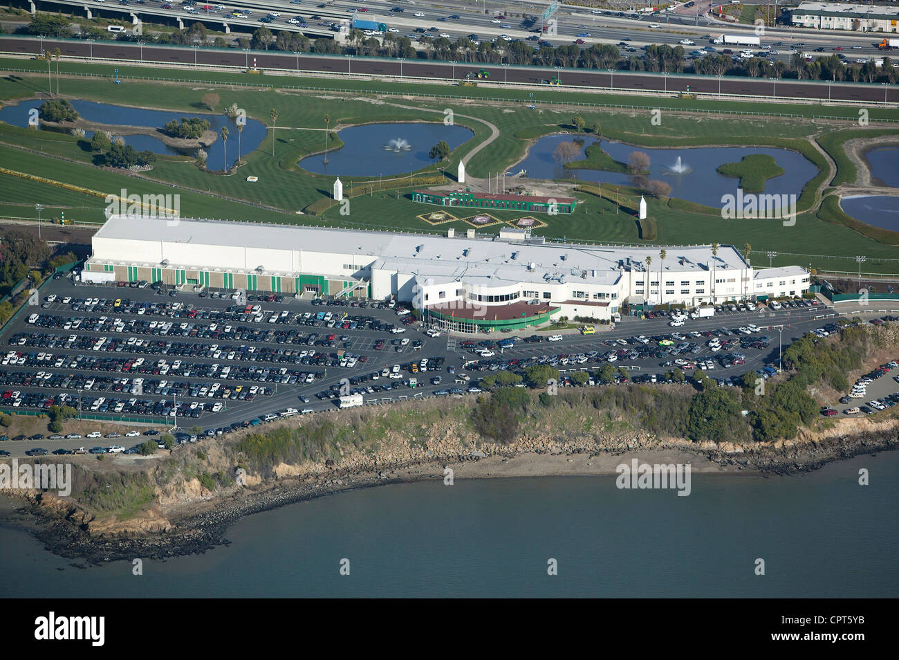 aerial photograph Golden Gate Fields horse racetrack Alameda County, California Stock Photo