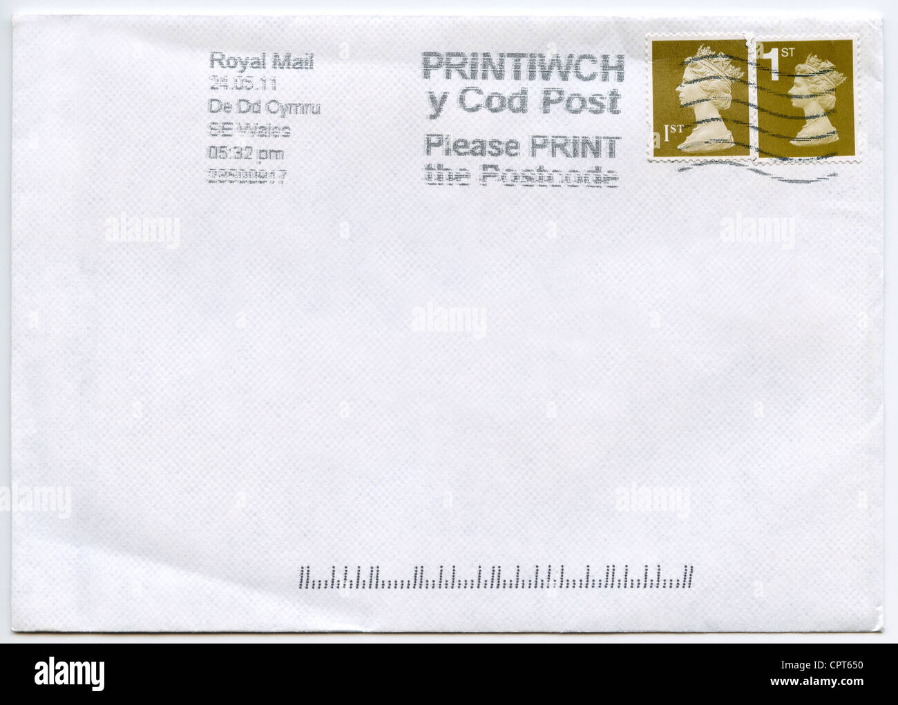 UK postage on letter Stock Photo Alamy