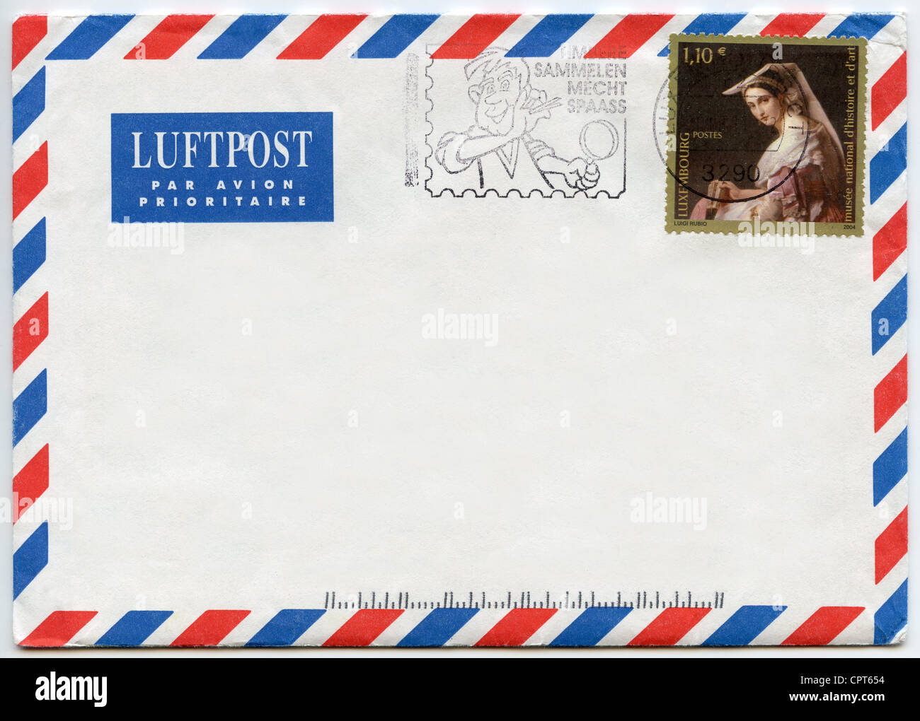 Luxembourg postage on letter Stock Photo Alamy