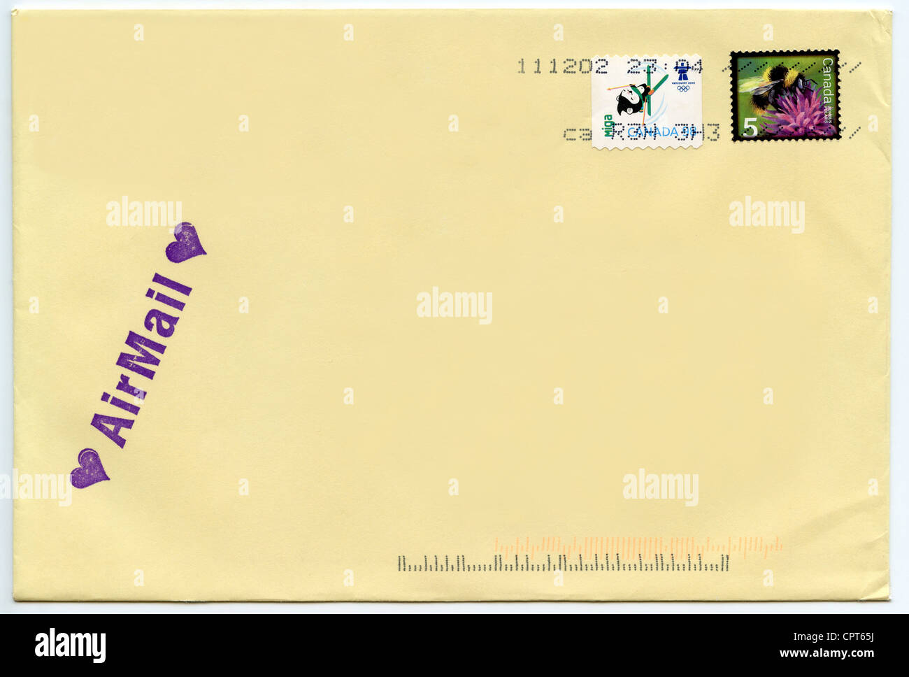 Canada postage on letter Stock Photo Alamy