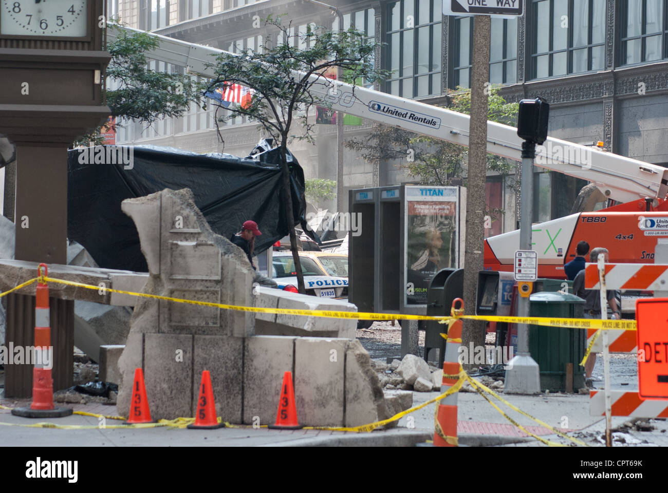 Film crew prepares for shooting of next scene of Marvel's The Avengers  (2012) movie Friday, August 19, 2011, in Cleveland Ohio Stock Photo - Alamy