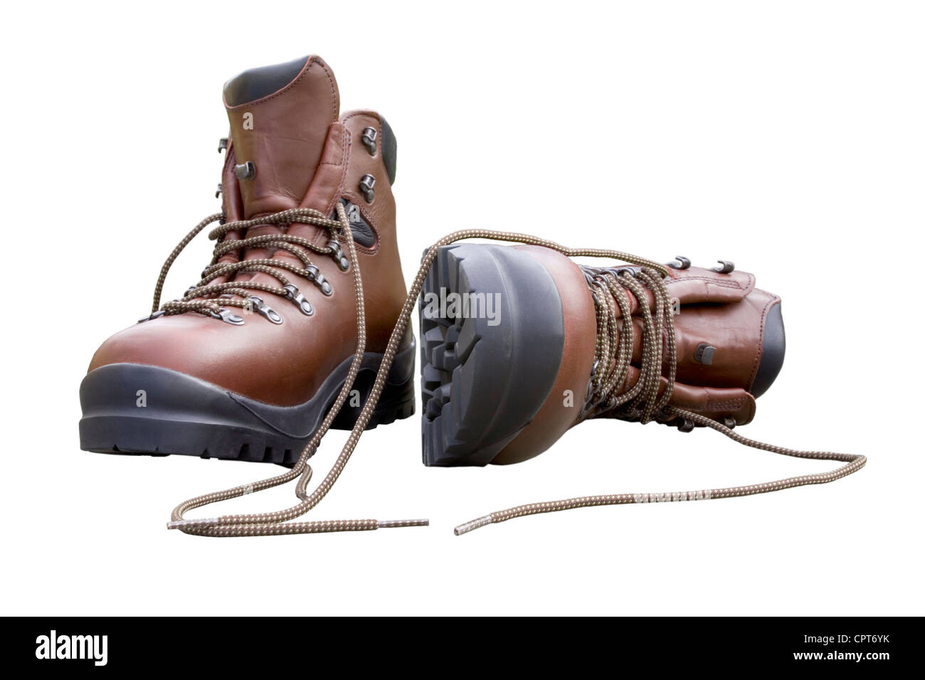 pair of brand new hiking boots isolated on white.Concept prepared, ready, endurance, ready for anything Photo - Alamy