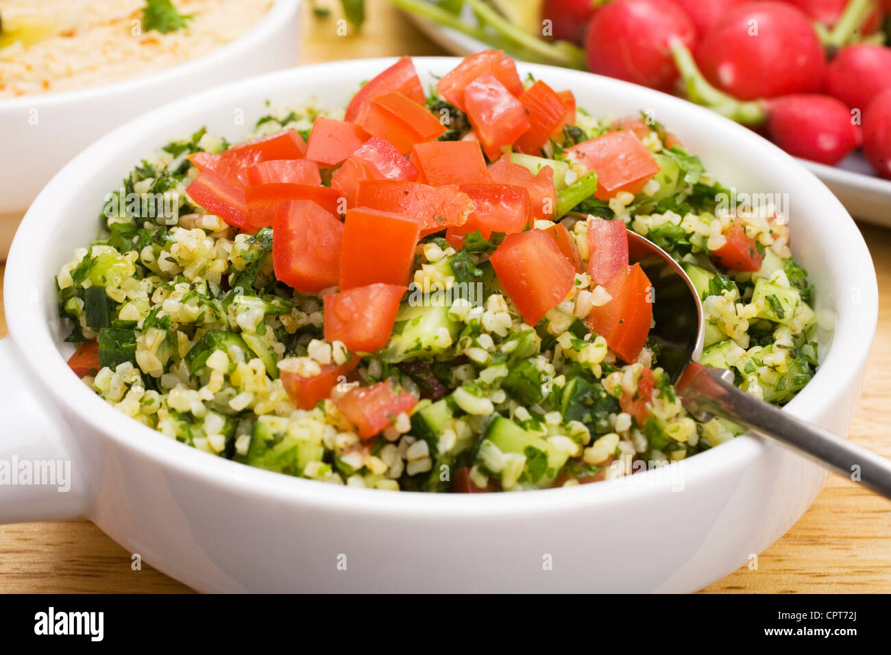 Favourite Middle Eastern salad, tabbouleh, made from bulgar wheat ...