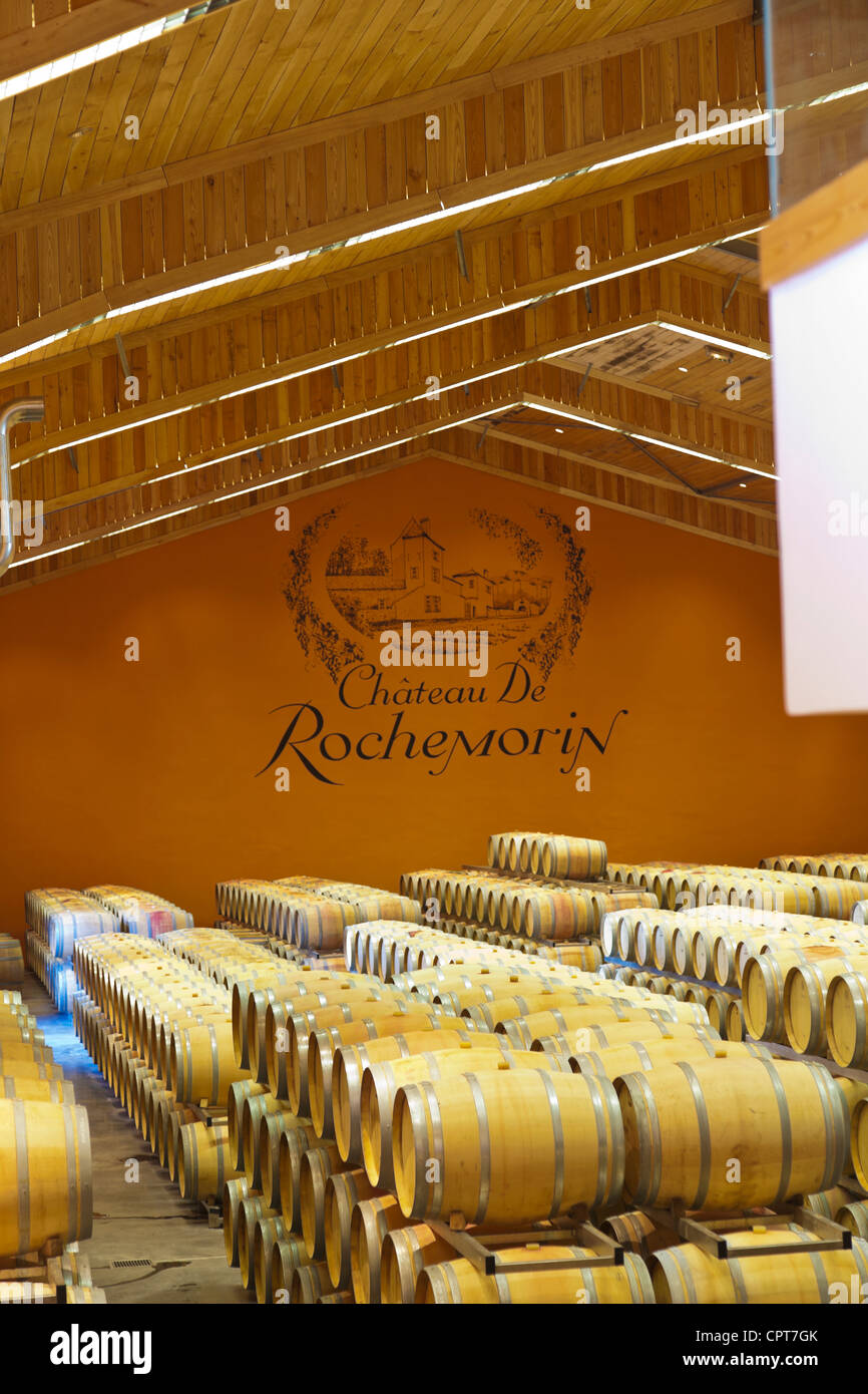 Chateau de Rochemorin estate., Barrel cellar at Château de Rochemorin