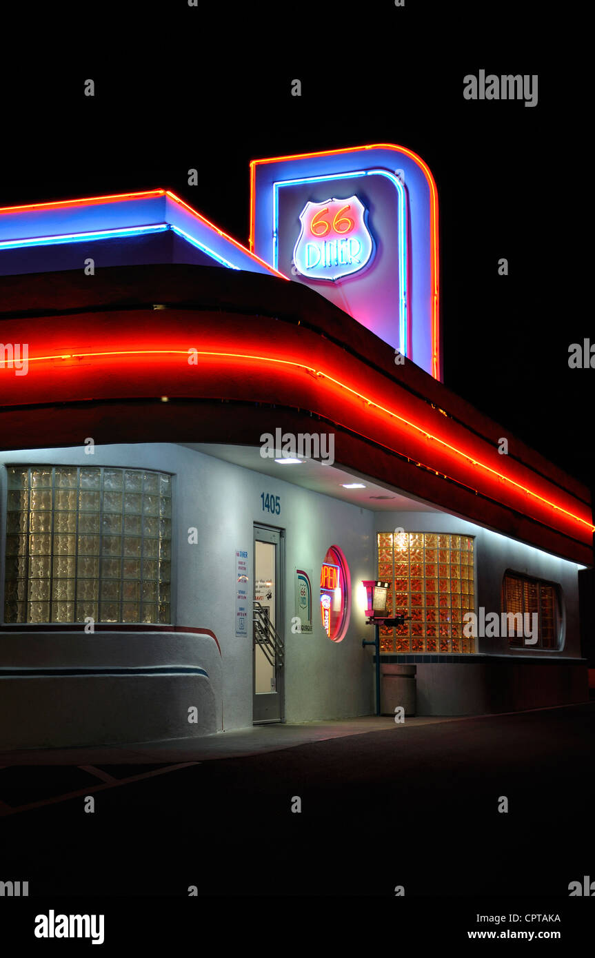 Historic Route 66 Diner, Albuquerque, New Mexico, USA Stock Photo