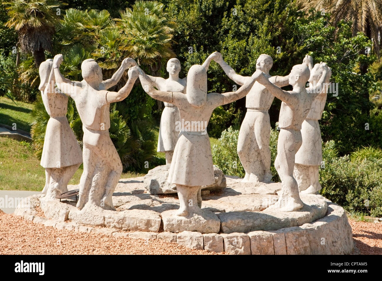 Statue Showing the Traditional Sardana Dance of Catalonia Spain Stock Photo