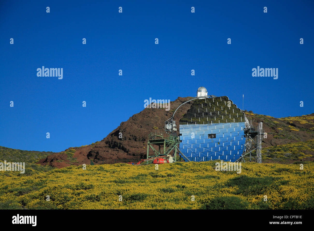 MAGIC Telescope, Roque de los Muchachos Observatory, La Palma, Canary Islands, Spain Stock Photo