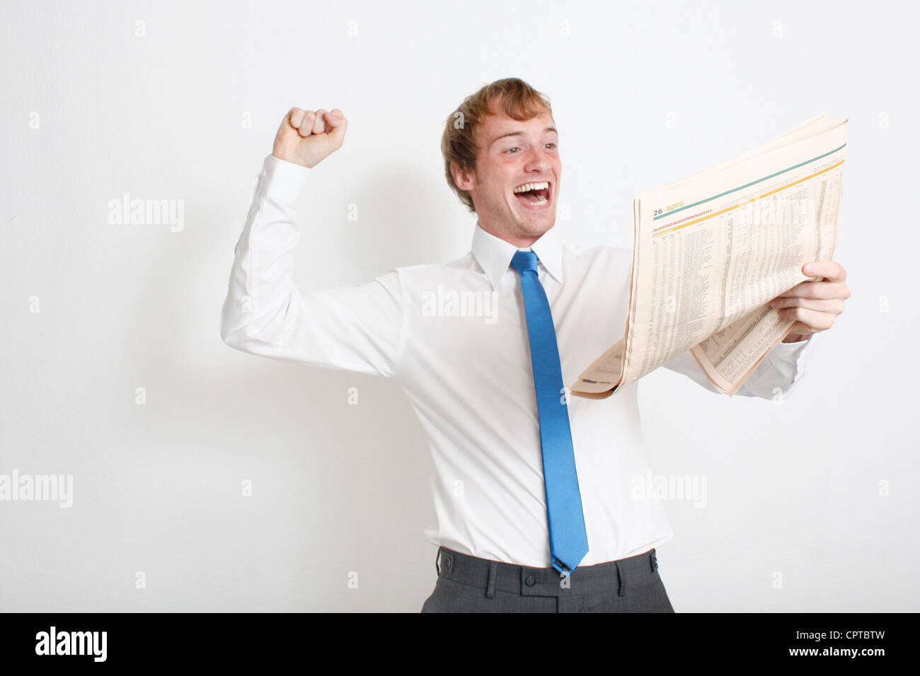 A very happy business man Stock Photo