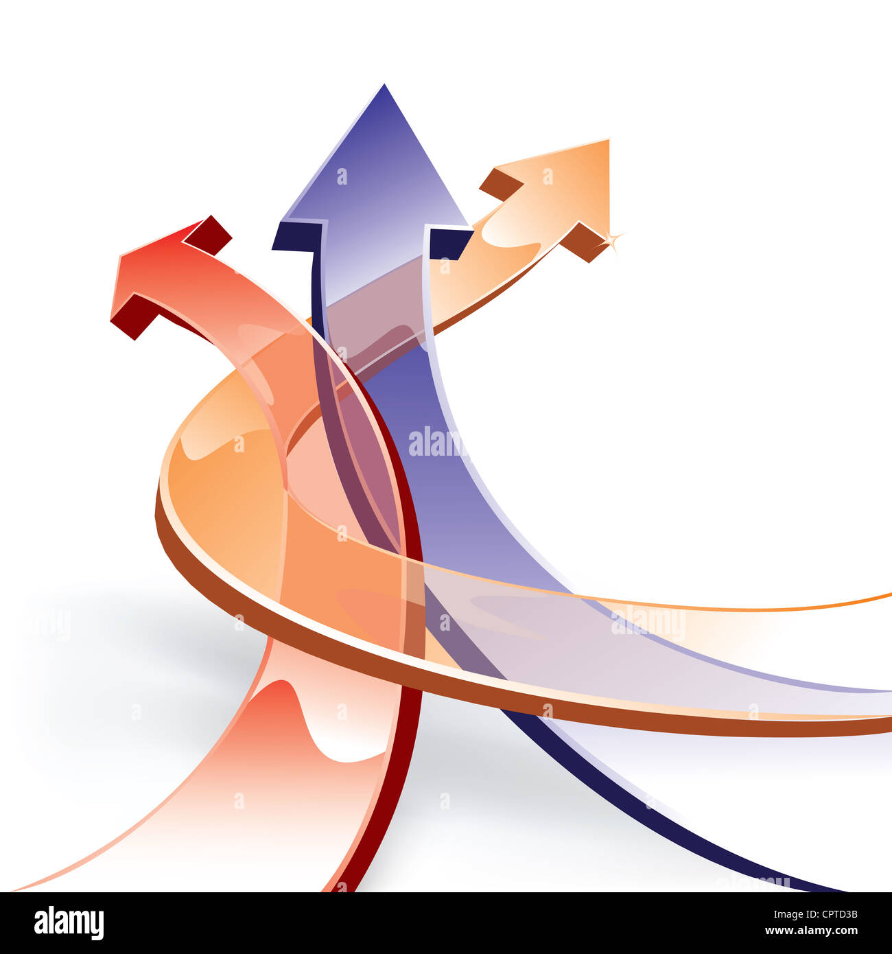 Red arrow 3d curve hi-res stock photography and images - Alamy