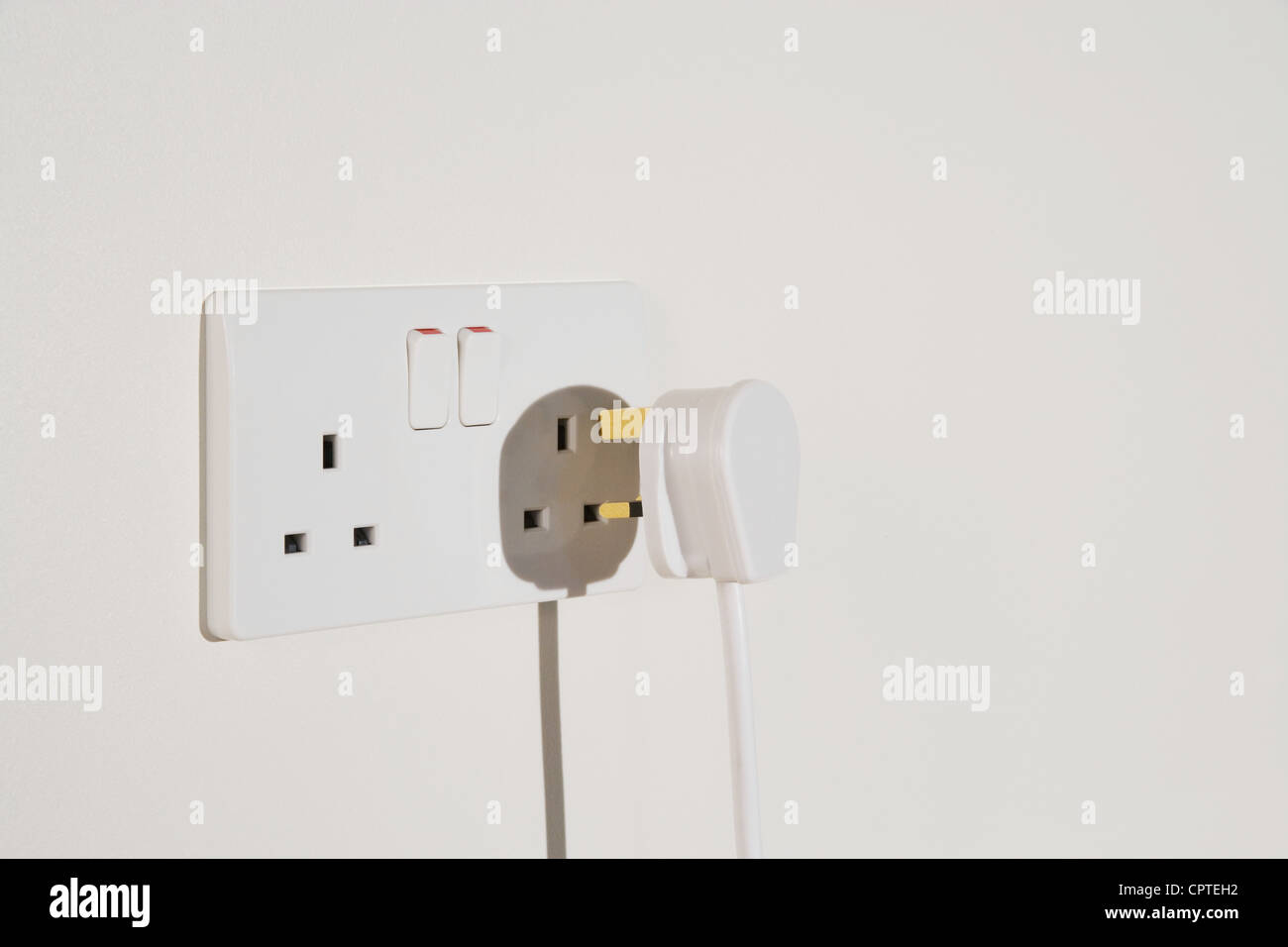 Electrical socket and plug Stock Photo