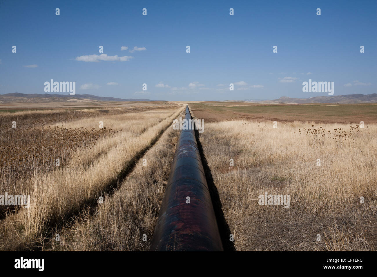 Gas pipeline in field, Idaho, USA Stock Photo Alamy