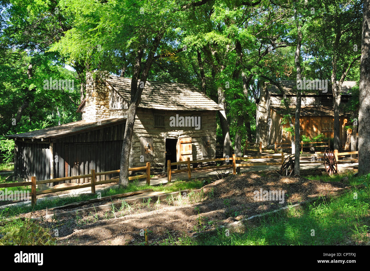 Log Cabin Village Open Air Museum Fort Worth Texas Usa Stock