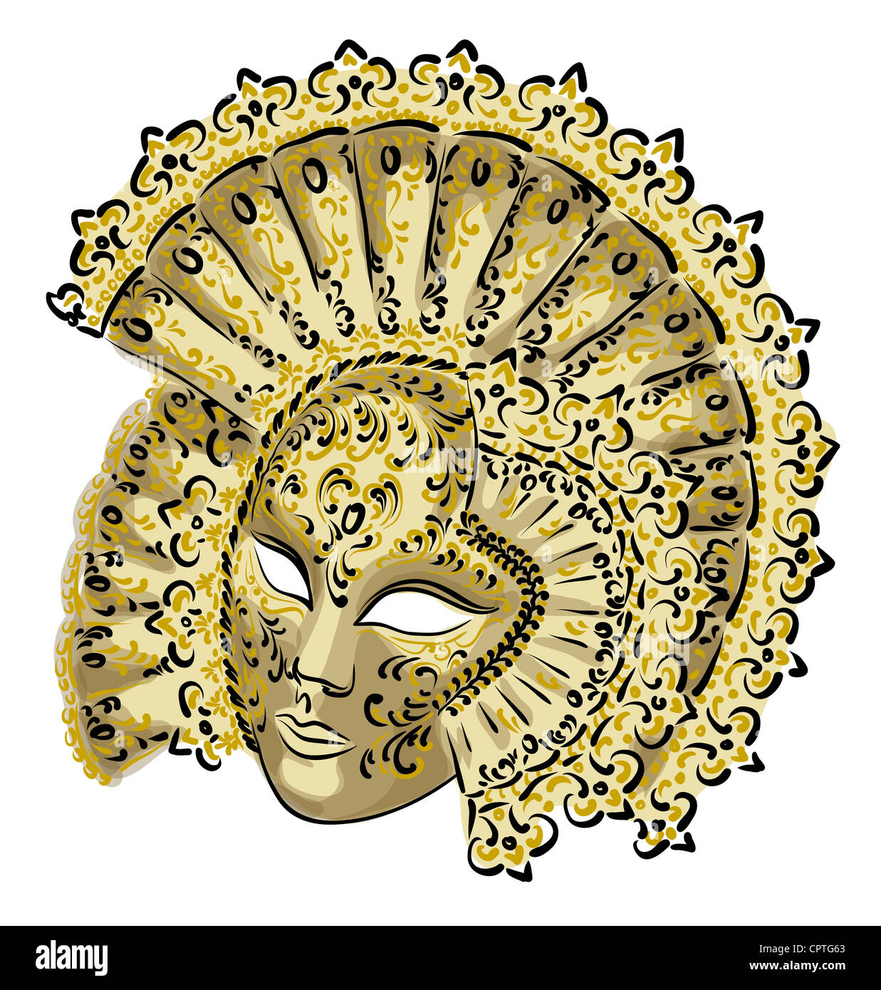 Venetian carnival mask. Vector illustration Stock Photo - Alamy