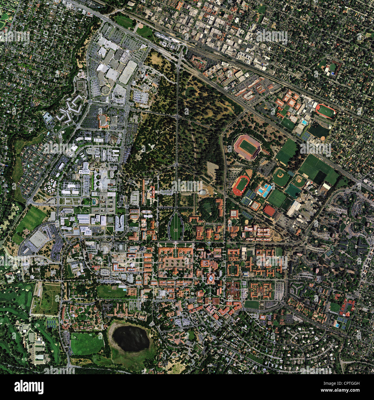 aerial photo map Stanford University Stock Photo