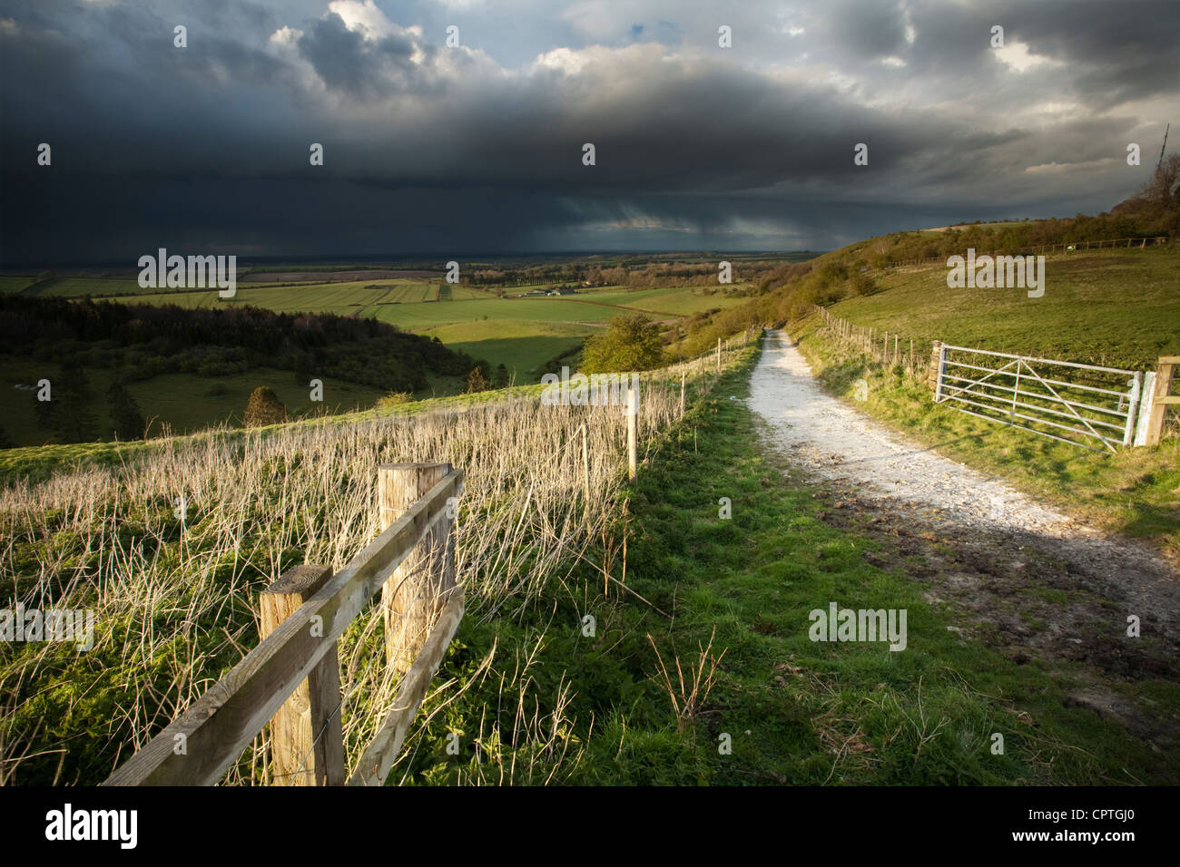 View North from the Wayfarers Path from Watership Down, Kingsclere, Hampshire, Uk Stock Photo