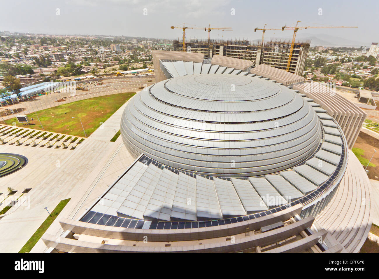 A view of the roof of the newly constructed African Union Hall in Addis Ababa, Ethiopia Stock Photo