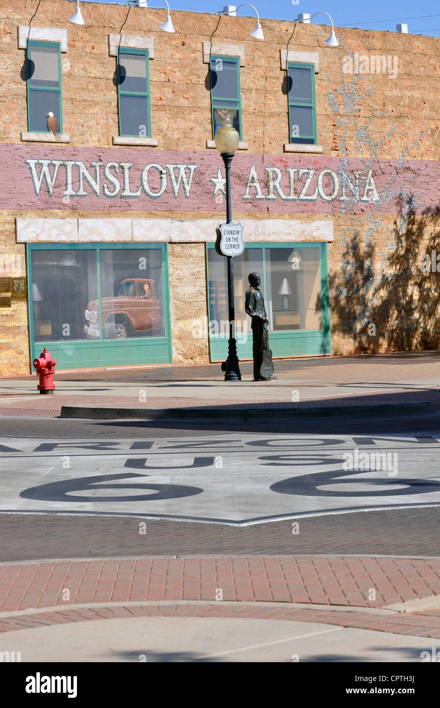 Historic Route 66, Winslow, Arizona "Standin' on the Corner" monument