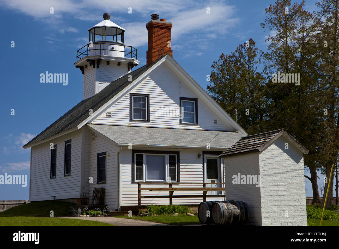Old Mission Lighthouse near Traverse City, Michigan Stock Photo