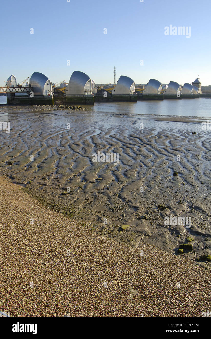The Thames Barrier at low tide, London, England Stock Photo Alamy