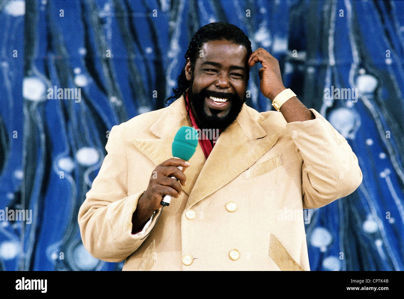 White, Barry, 12.9.1944 - 4.7.2003, US singer, half length, during a concert, October 1989, Stock Photo