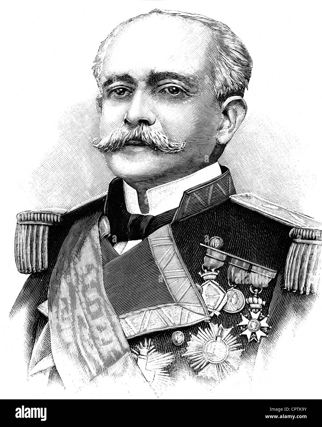 Montojo y Pasaron, 7.9.1839 - 30.9.1917, Spanish admiral, Commanding Officer of the Spanish Navy in the Pacific 1898, portrait, wood engraving, 1898, Stock Photo