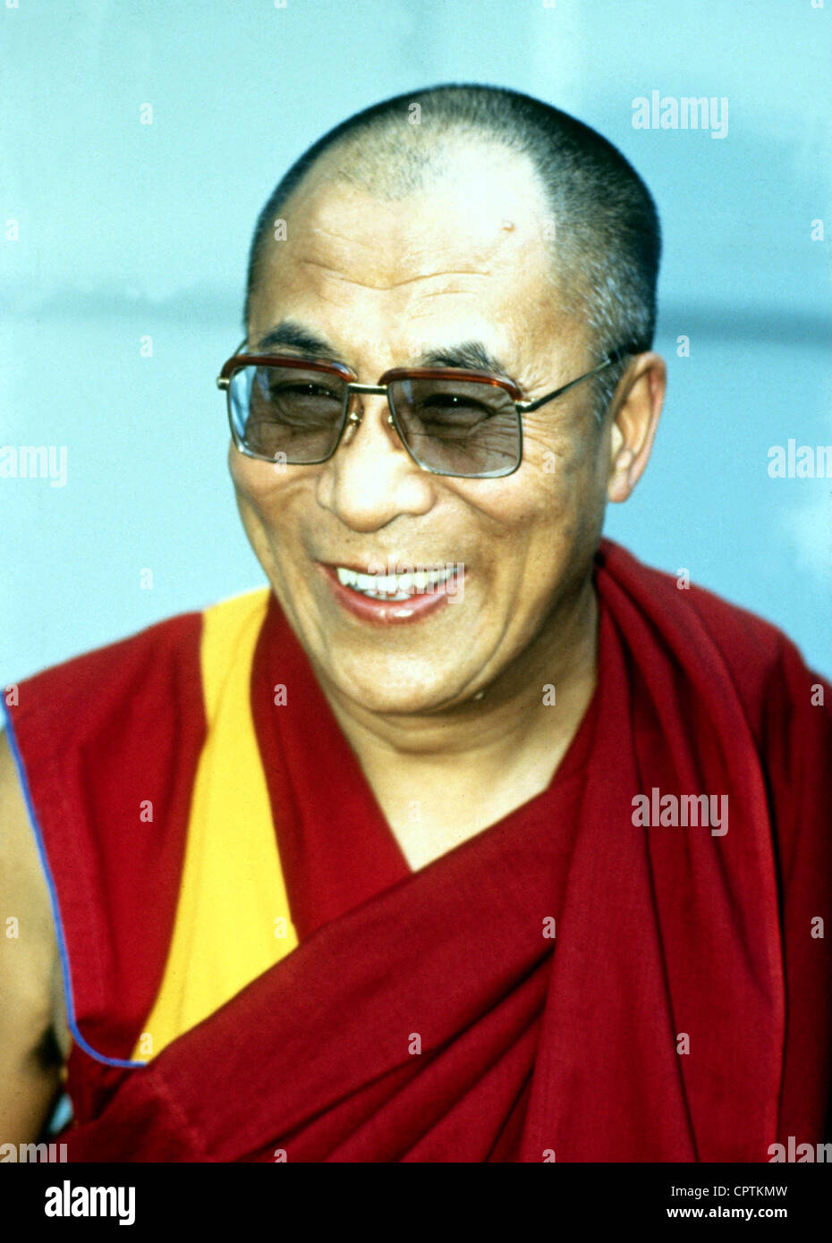 Dalai Lama XIV (Tenzin Gyatso), spiritual leader of the Tibetan Buddhists since 1950, portrait, 1991, Stock Photo