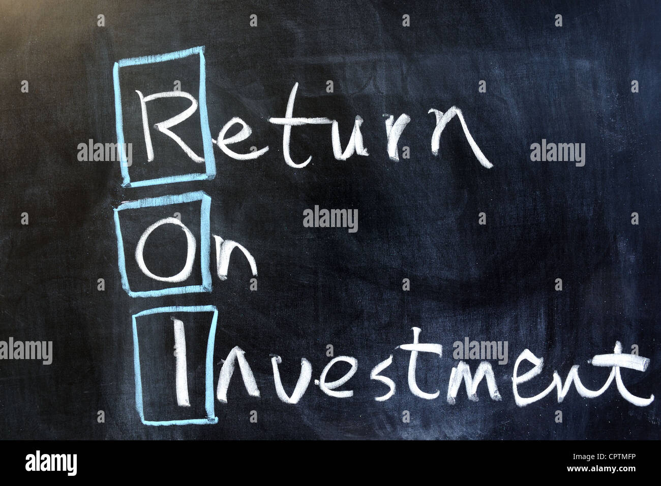 Chalk drawing - Return on investment Stock Photo