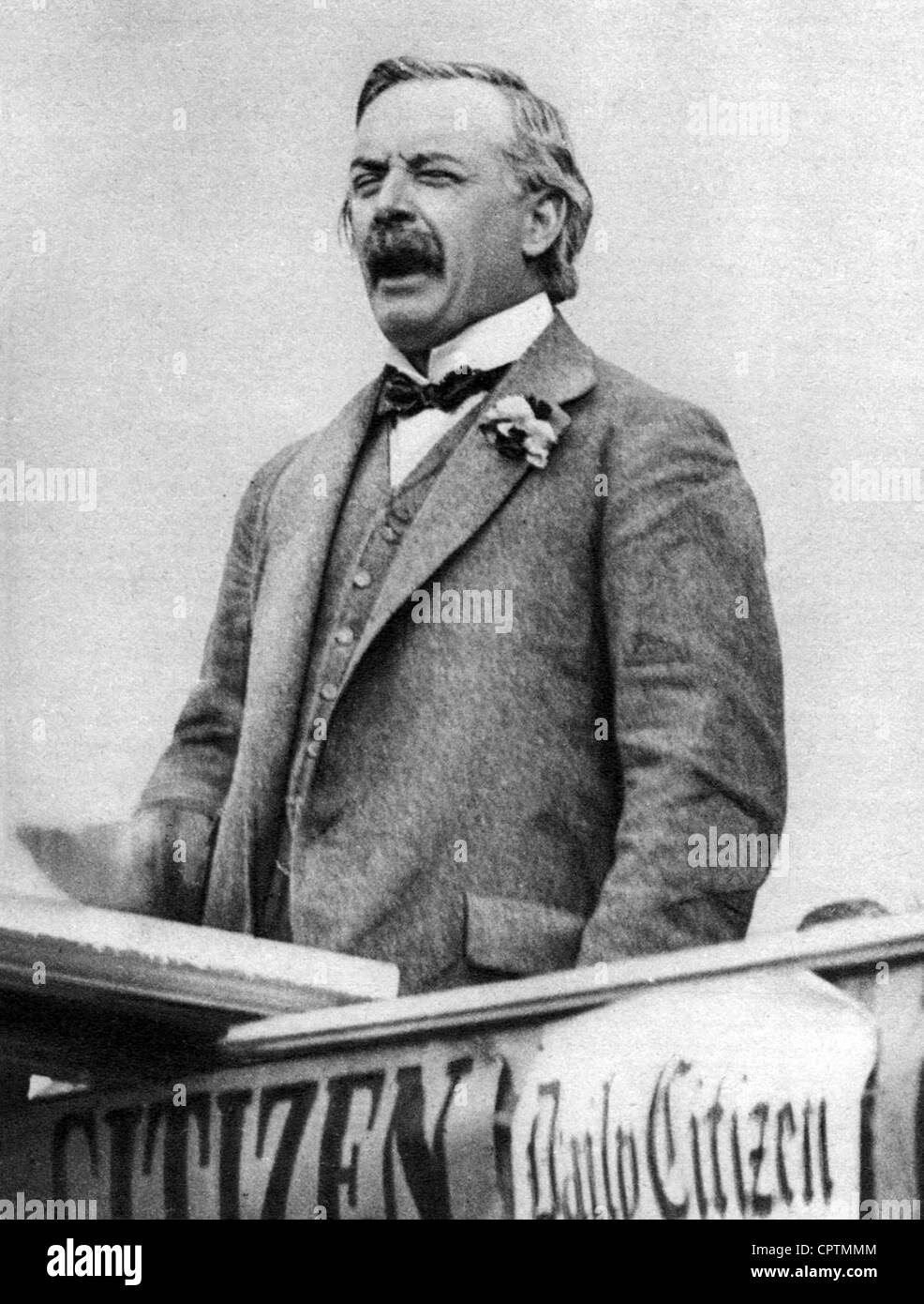 Lloyd George, David, 17.1.1863 - 26.3.1945, British politician, half length, speaking to strikers in Birmingham, 1913, Stock Photo
