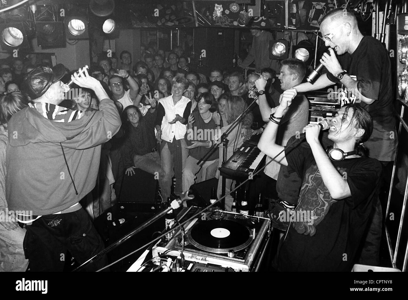 Die Fantastischen Vier, German music group (rap, hip hop), formed in 1986, during a concert, 1994, Stock Photo