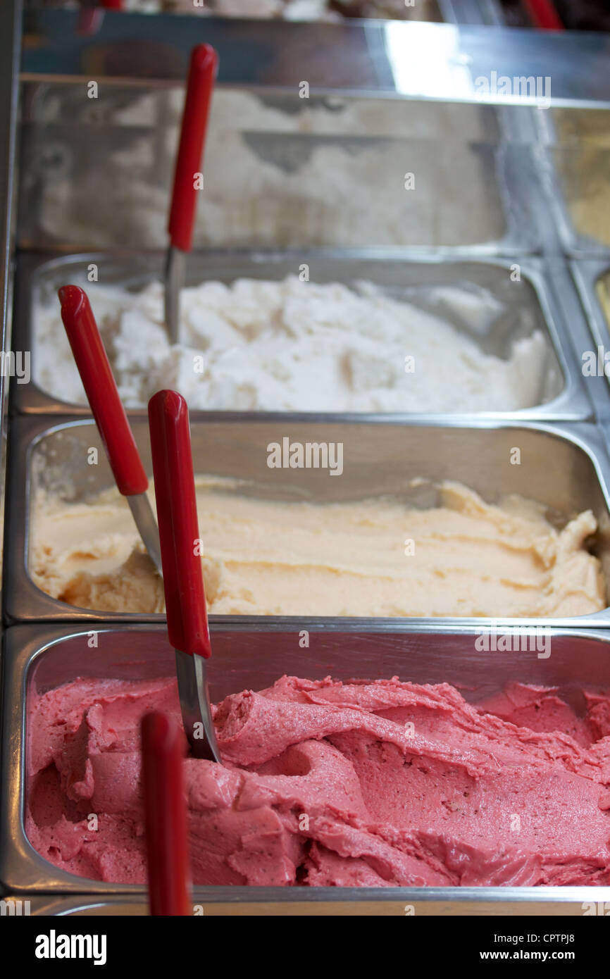 hand made italian  ice cream Stock Photo