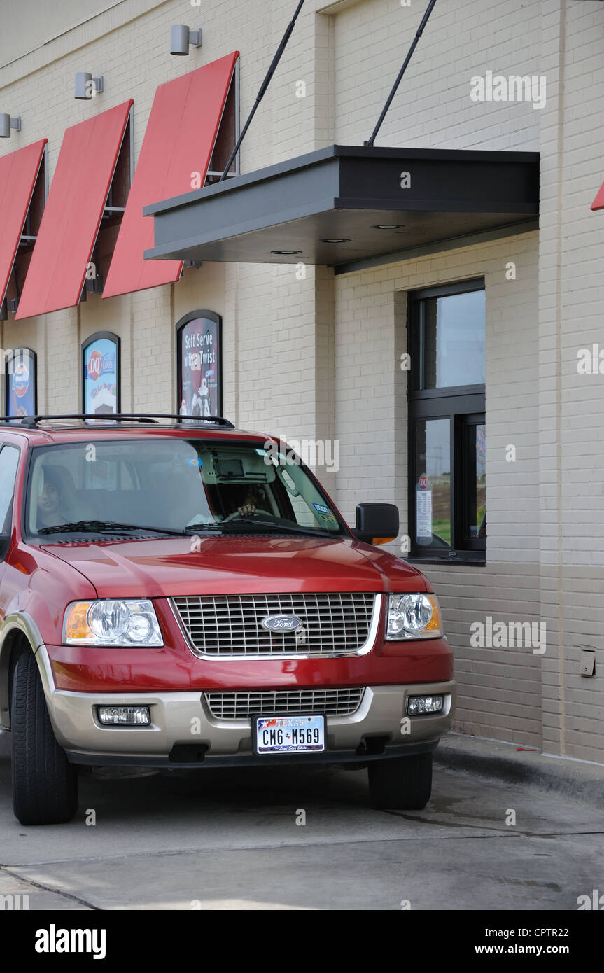 Dairy Queen drive thru window, USA Stock Photo Alamy