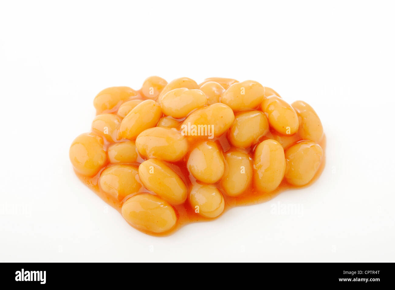Baked beans in tomatoe sauce on white Stock Photo Alamy