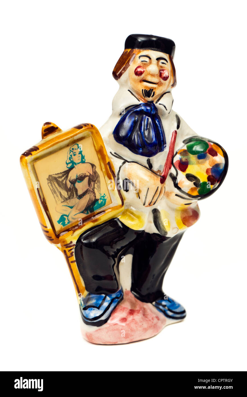 Vintage Italian figural flicker liqueur bottle by Drioli Stock