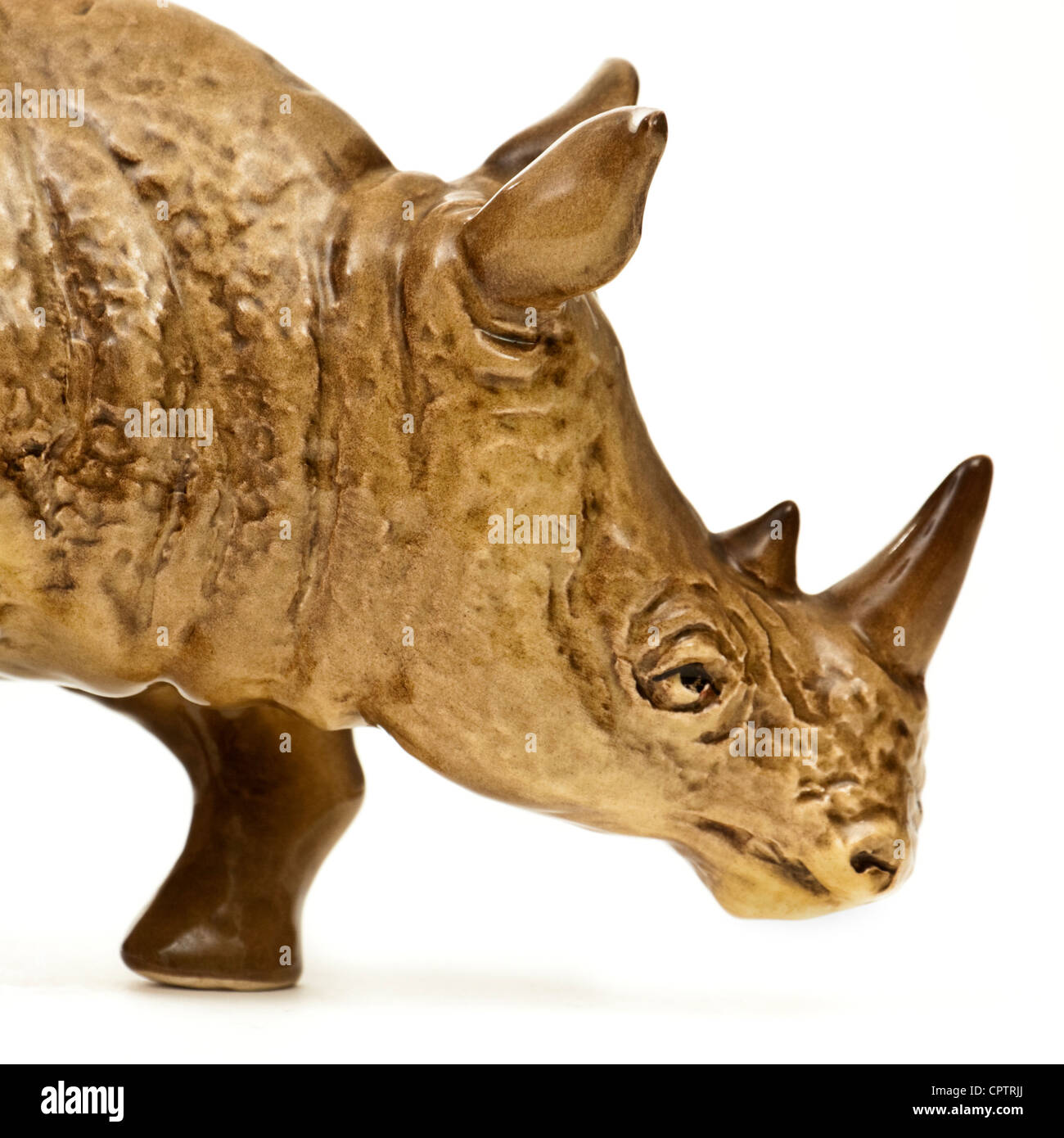 Rare vintage Sylvac Pottery (No 5166) large rhinoceros figurine Stock