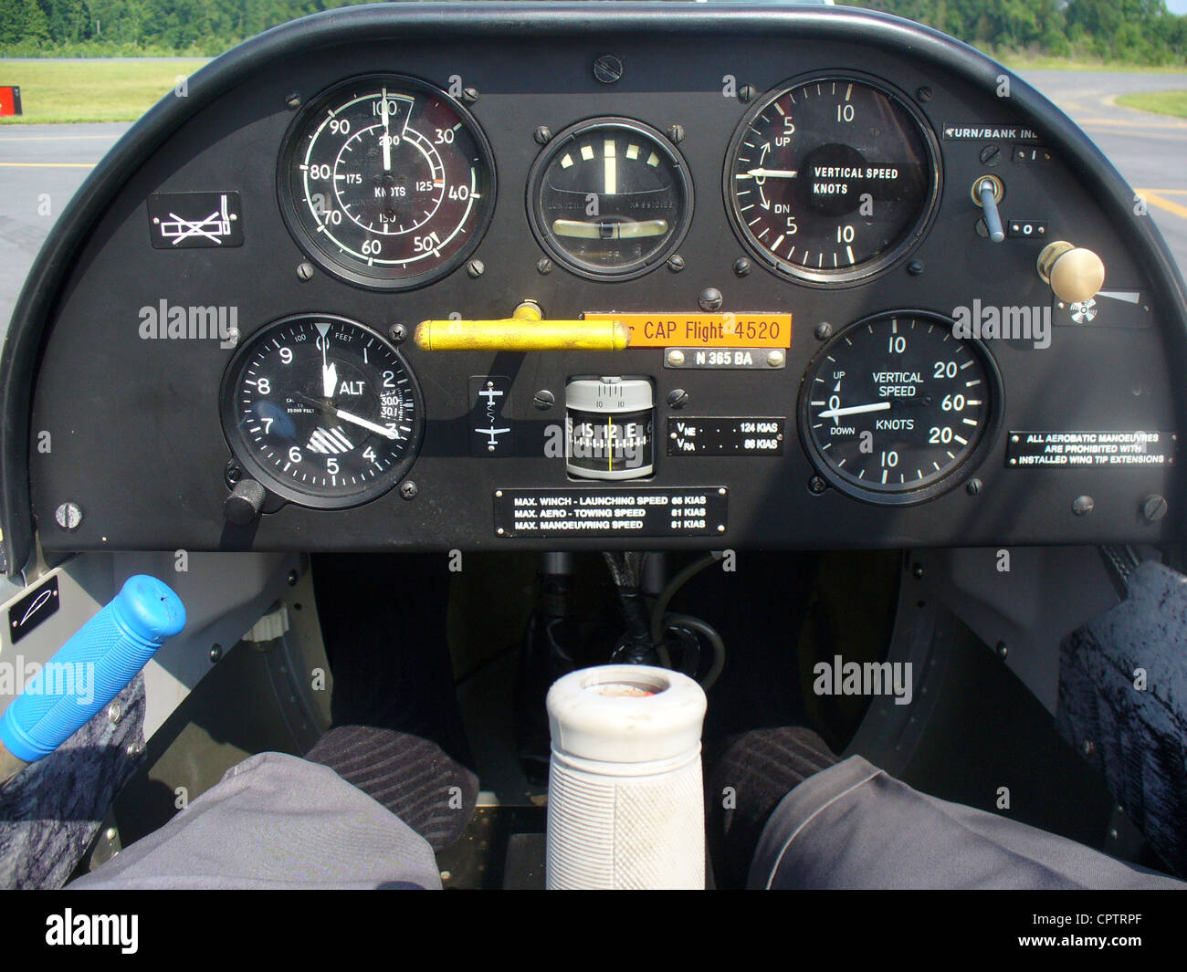 Civil Air Patrol 2000 LET L-23 Super Blanik cockpit. CAP registry 'CAP Flight 4520'. Stock Photo