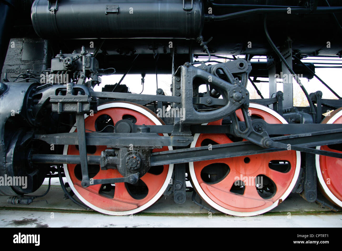 A black steam locomotive train in Tallinn, Estonia. Stock Photo