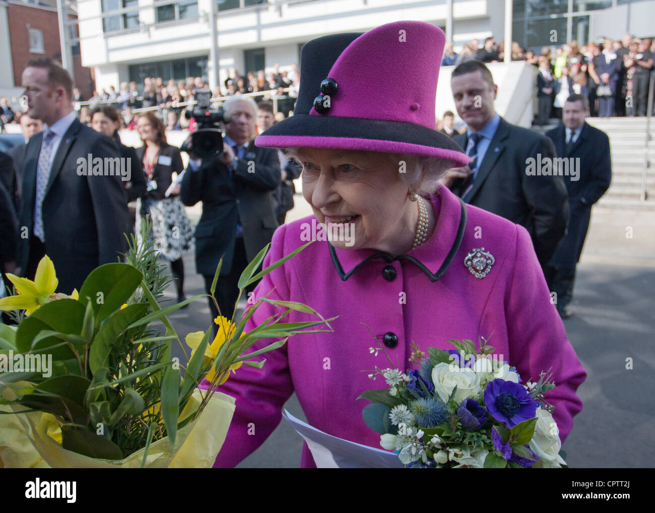 Queen of england opens the justice centre; Royal Leamington Spa, Warwickshire, 2011 Stock Photo
