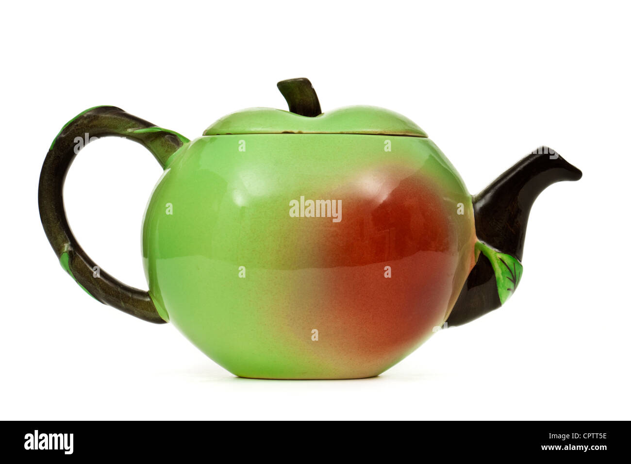 Vintage apple-themed novelty teapot by Carlton Ware Stock Photo