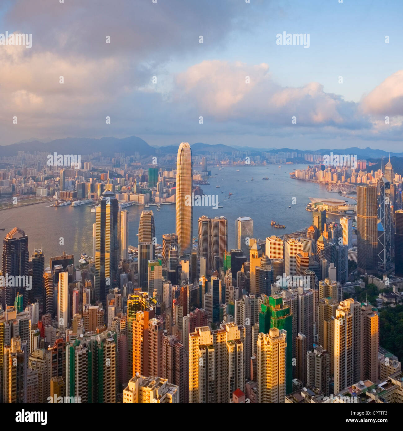Hong Kong harbor from Victoria Peak Stock Photo - Alamy
