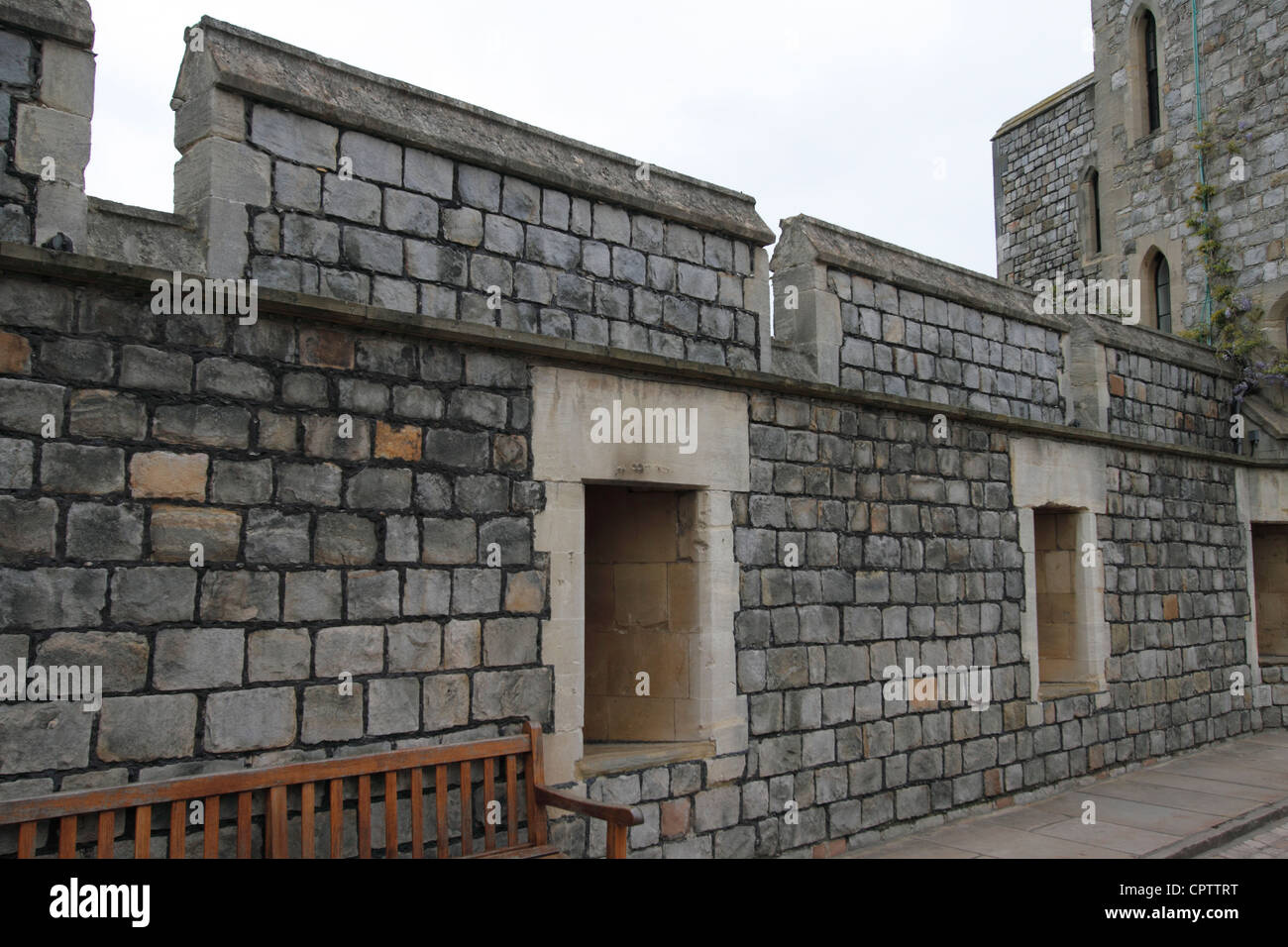 Windsor castle CURTAIN WALL. castellations AND ARROW SLITS IN THE