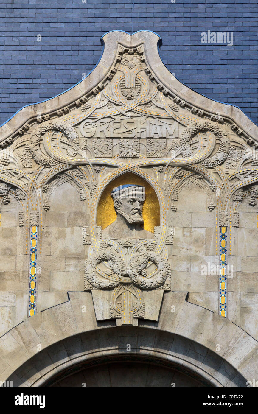 Detail of Gresham palace in Pest, Budapest, Hungary Stock Photo
