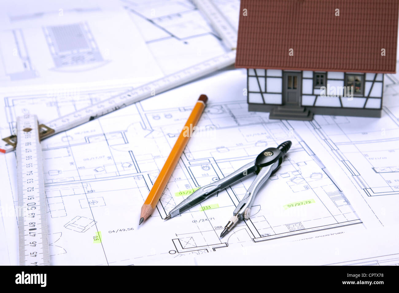 Blueprints and projects of building Stock Photo - Alamy