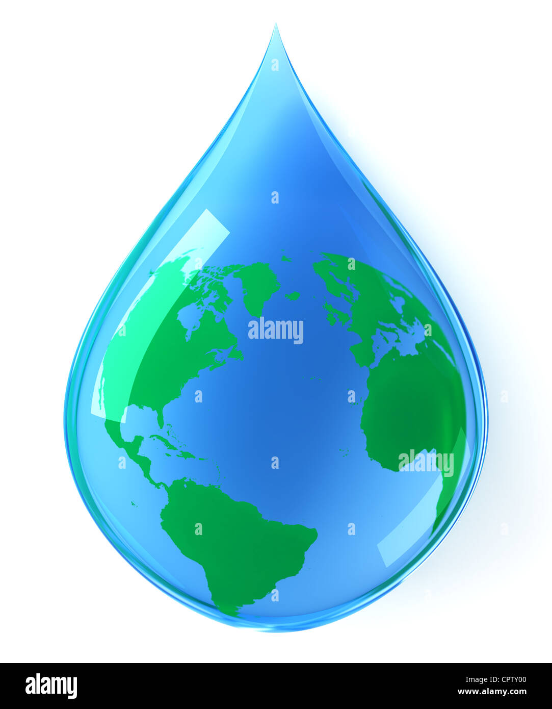 Earth water drop Stock Photo