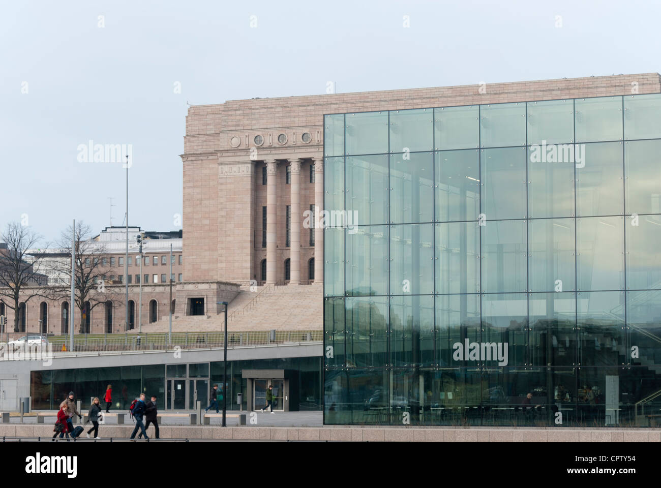 Parliament house and Helsinki Music centre in Helsini Finland Stock ...