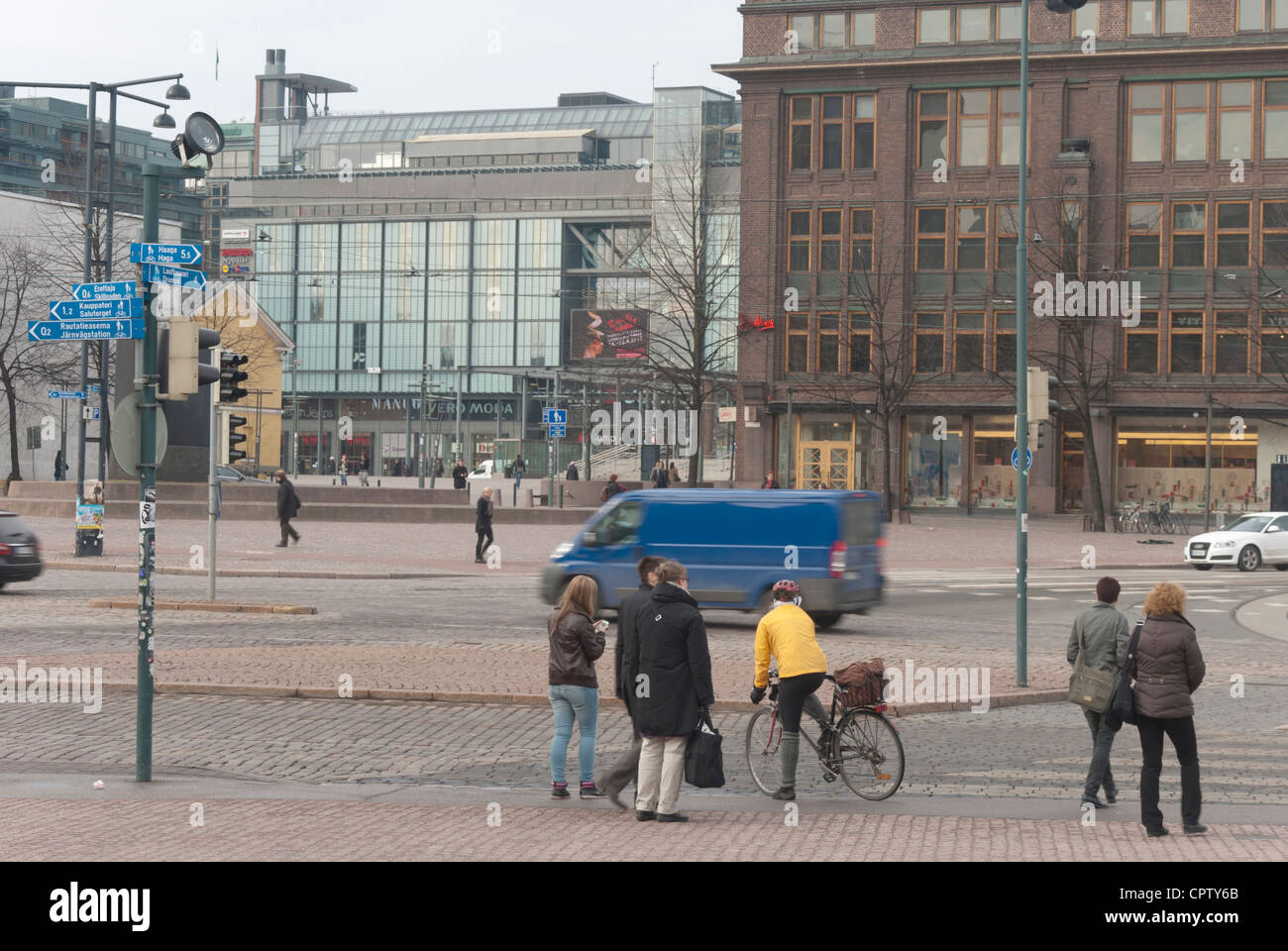 Mannerheimintie street in spring tme in Helsinki Finland Stock Photo
