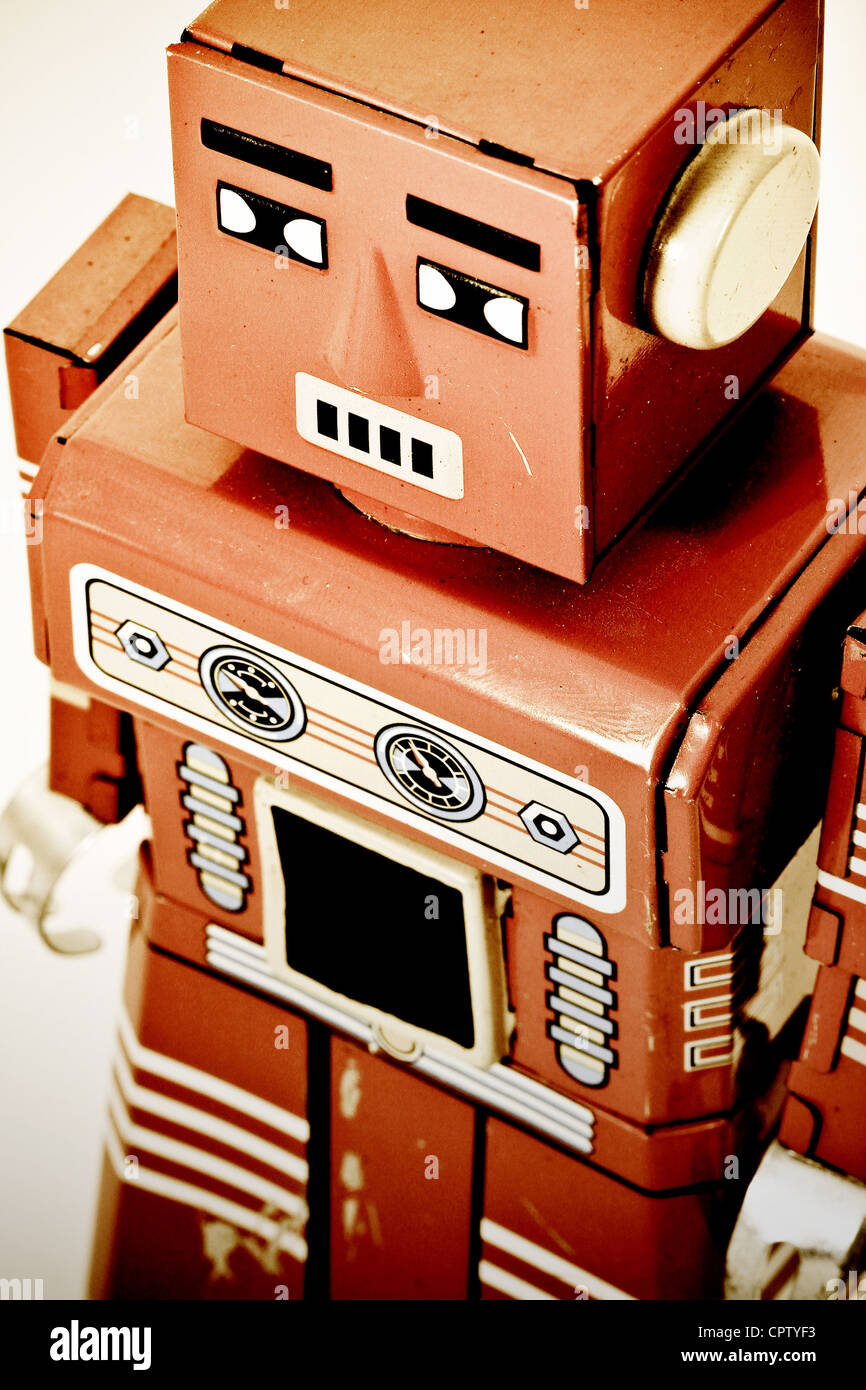 retro robot toy Stock Photo