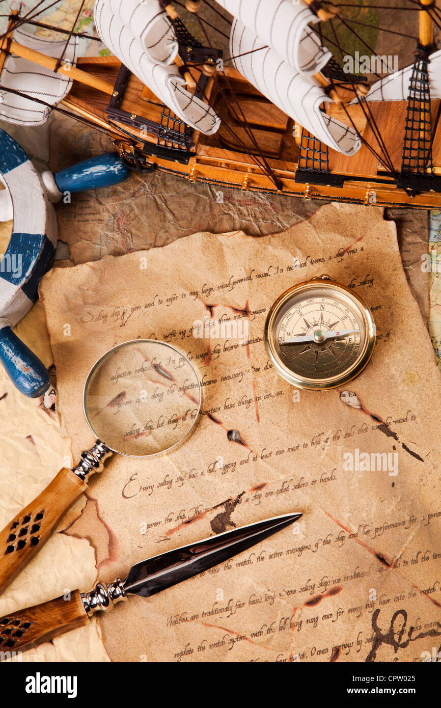 Old vingate navigation equipment Stock Photo Alamy