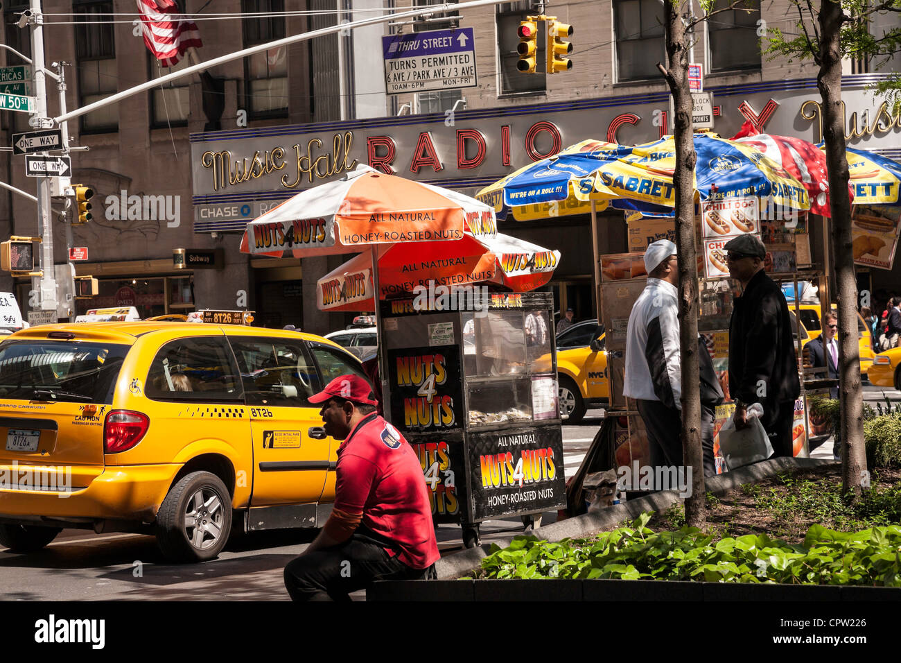 Sidewalk Vendors, Sixth Avenue, NYC Stock Photo