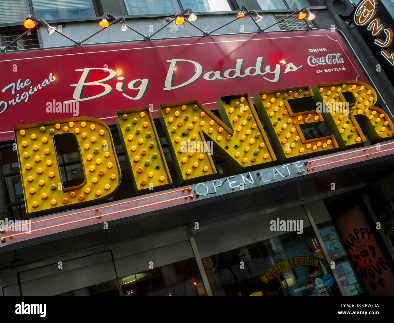 White word yellow glowing glows glow open eats original manhattan hi